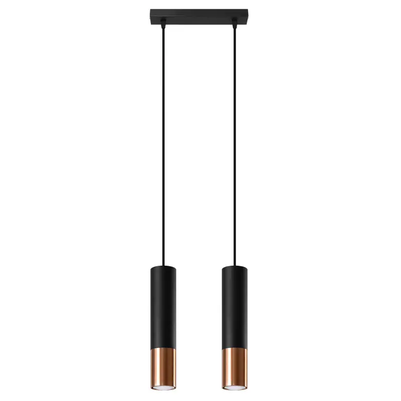 Suspension LOOPEZ 2 noir/cuivre