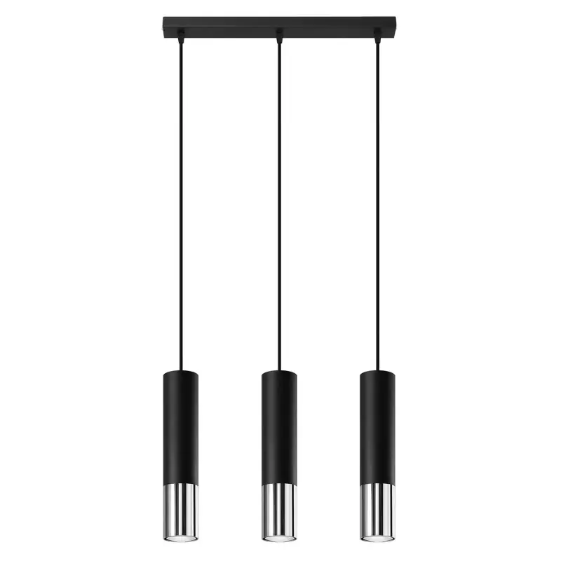 Suspension LOOPEZ 3L noir/chrome