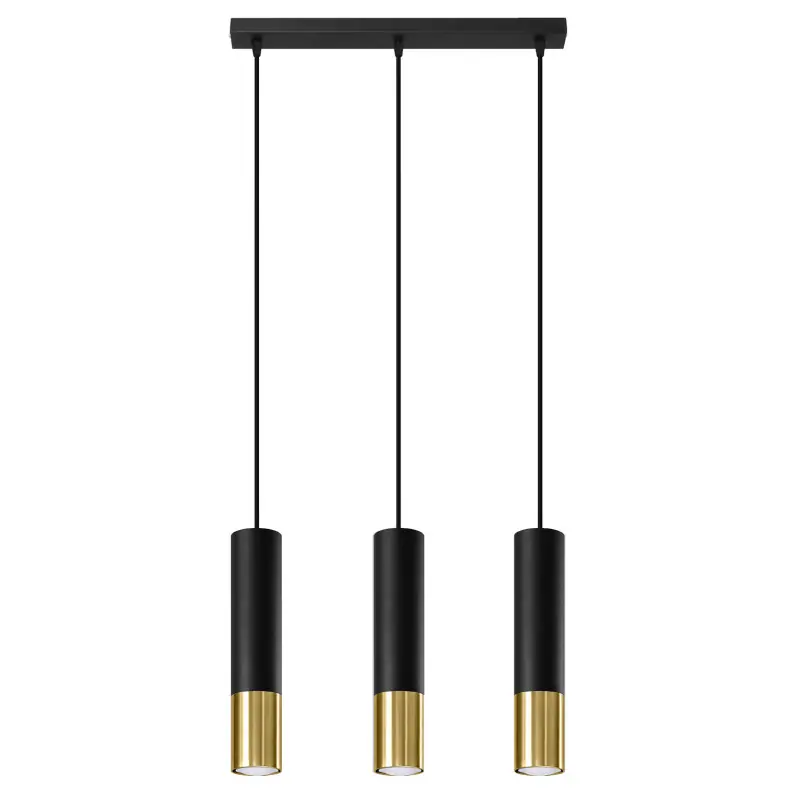 Suspension LOOPEZ 3L noir/doré