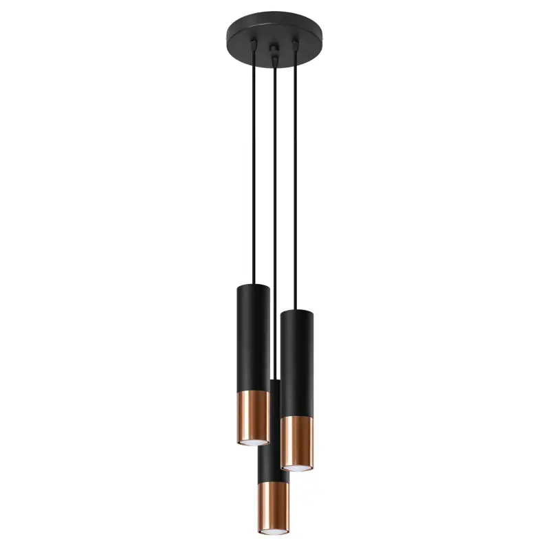 Suspension LOOPEZ 3P noir/cuivre