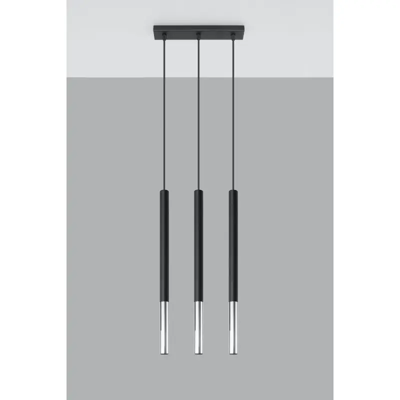 Suspension MOZAICA 3L noir/chrome