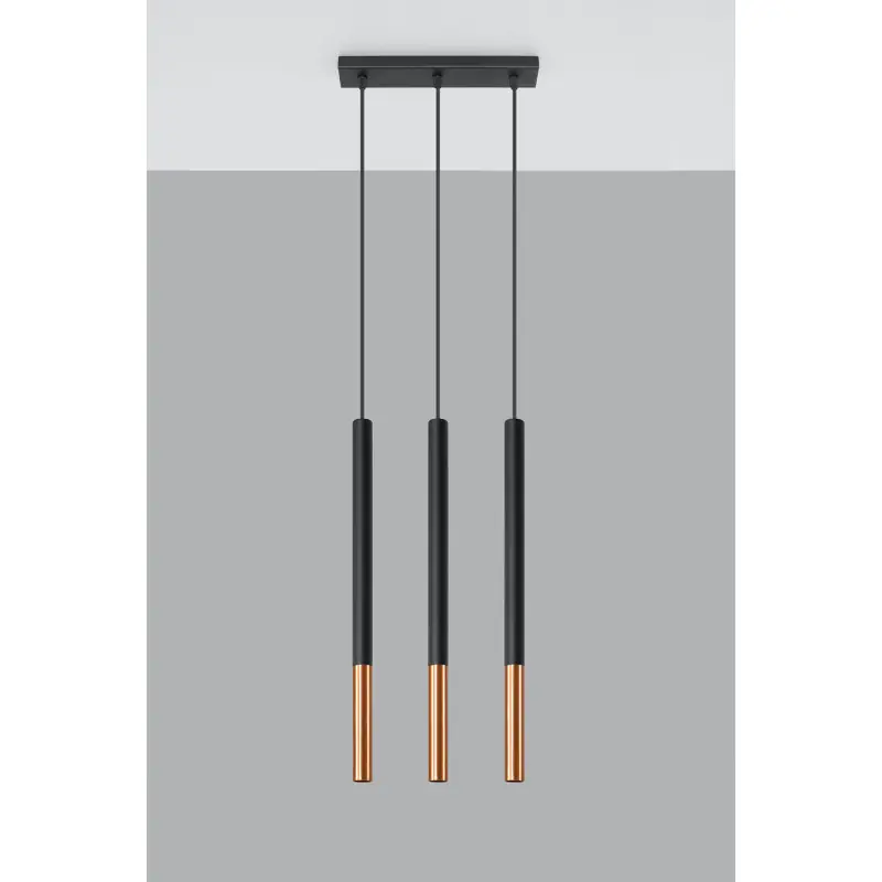 Suspension MOZAICA 3L noir/cuivre