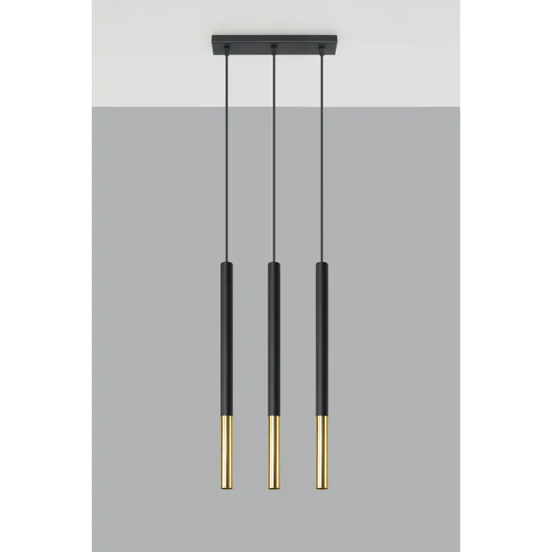 Suspension MOZAICA 3L noir/doré