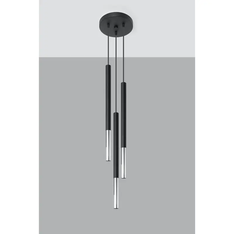 Suspension MOZAICA 3P noir/chrome