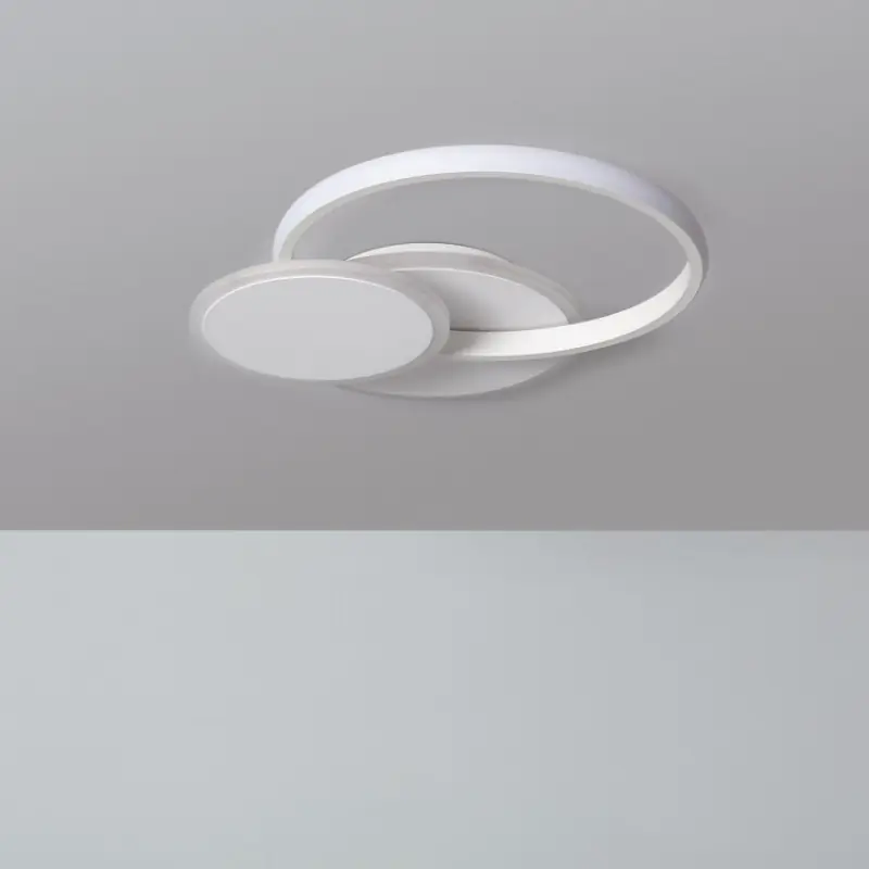 Plafonnier applique led 28w-40cm-cercle métal blanc