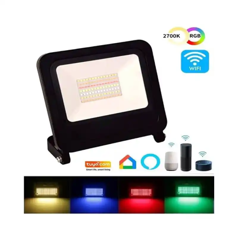 Projecteur led 50w rgb+cct wifi connecté smart variable tuya Alexa google