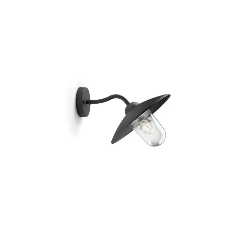 Applique extérieur Philips noire ip44 culot e27 bas
