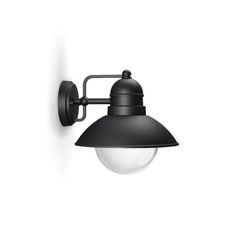 Applique extérieur Philips noire ip44 culot e27 bas