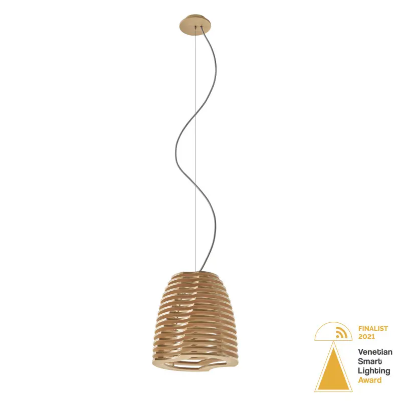 Suspension TWIST GX53 LED T2 6W 3000K Bois de hêtre