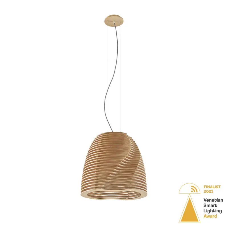 Suspension TWIST GX53 LED T2 10W 3000K Bois de hêtre