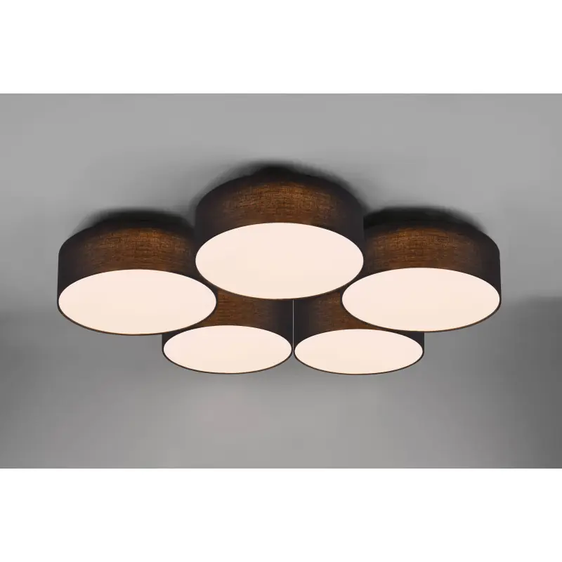 Plafonnier Intérieur Métal noir 230V. LED 3000K 6300lm.