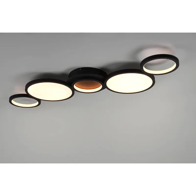 Plafonnier Intérieur Métal noir mat 230V. LED 2300+3000+4000K 5350lm.