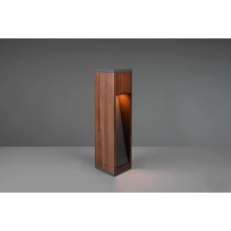 Potelet CANNING borne extérieure 40cm bois naturel culot gu10