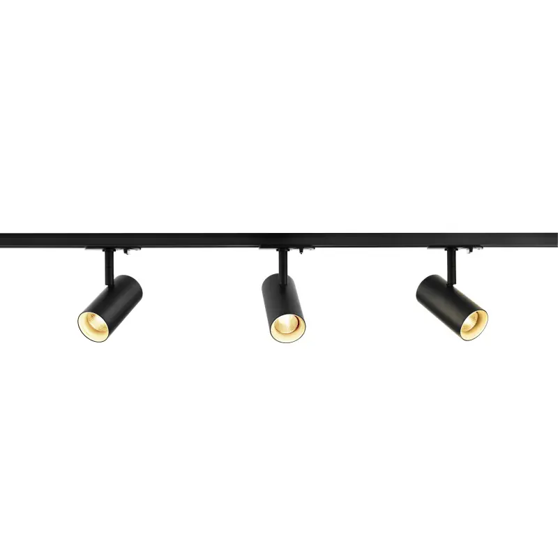 NOBLO SPOT, kit rail 1 allumage, intérieur, noir, LED, 22,5W, 2700K, 2 rails de 1m, 3 spots, 1 connecteur et 2 embouts inclus