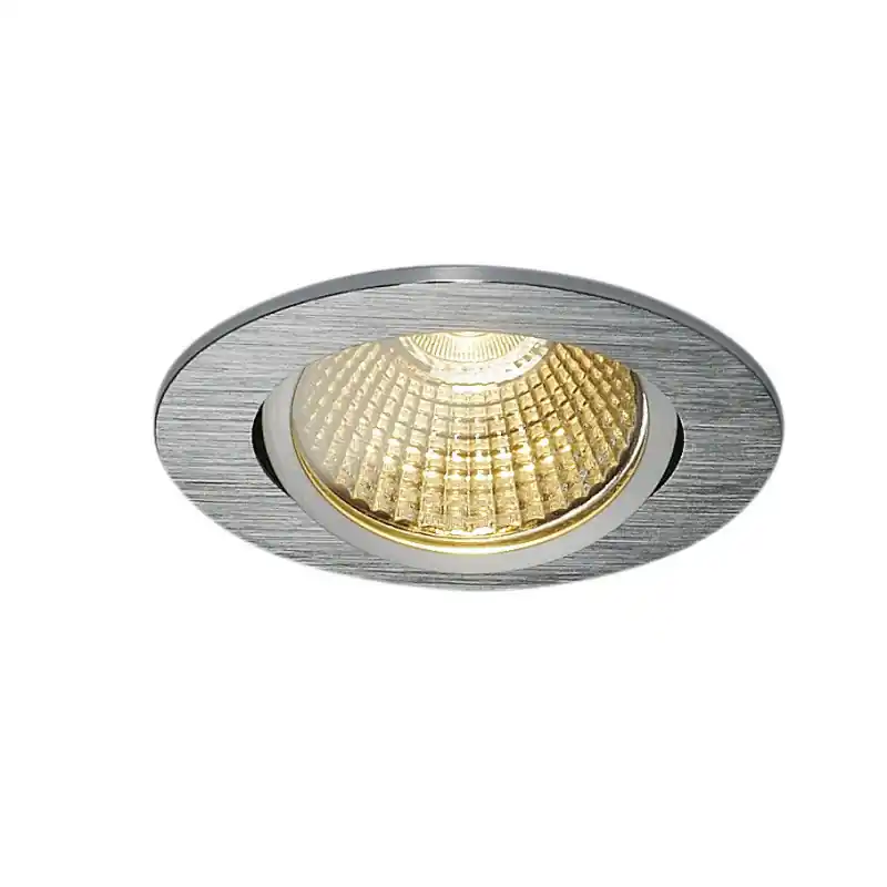 NEW TRIA 68, encastré de plafond, rond, alu brossé, LED, 7,2W, 1800-3000K, clips/lames ressorts, Dim To warm, variable