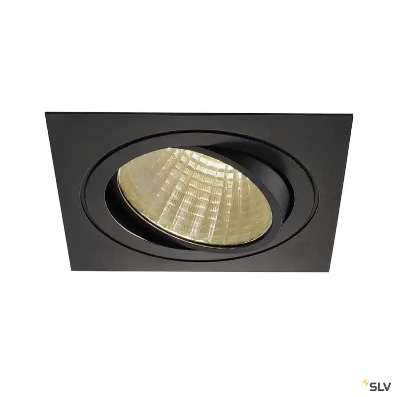 NEW TRIA 150, encastré de plafond intérieur, simple, carré, noir, LED, 29W, 3000K, clips ressorts, variable 1-10V