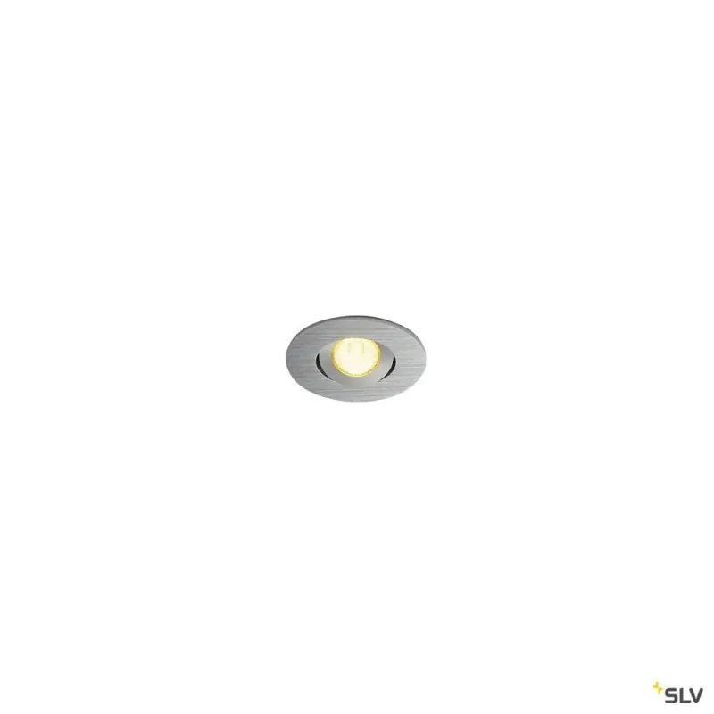 NEW TRIA 45, encastré de plafond intérieur, simple, rond, alu brossé, LED, 4,2W, 3000K, IP20/IP44, clips ressorts
