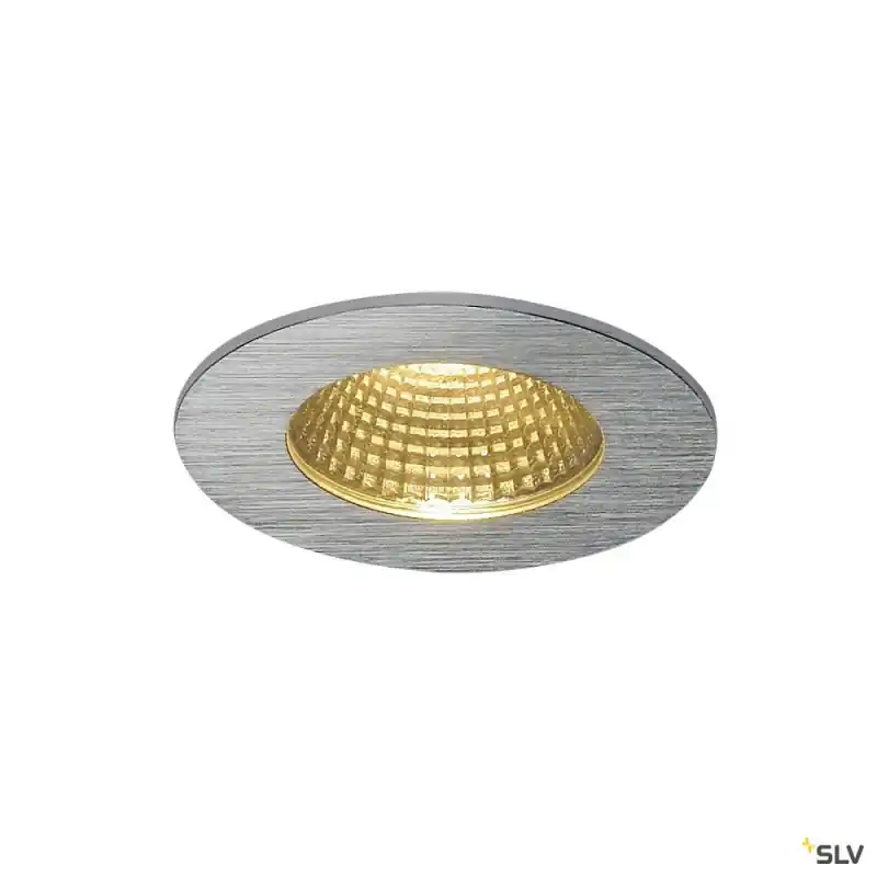 PATTA-I, encastré de plafond intérieur/extérieur, rond, alu brossé, LED, 11W, 3000K, IP20/IP65, RT 2012, variable