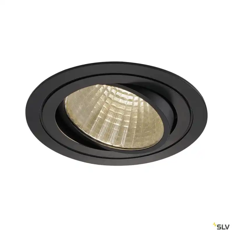 NEW TRIA 150, encastré de plafond intérieur, simple, rond, noir, LED, 29W, 3000K, clips ressorts, variable 1-10V