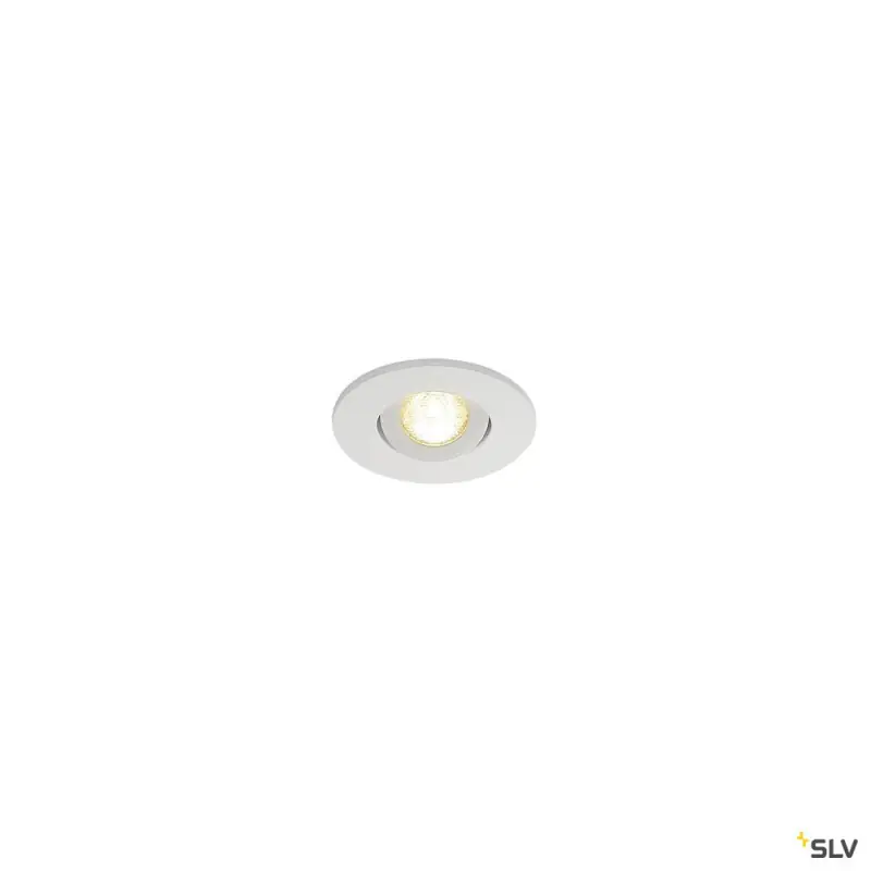 NEW TRIA 45, encastré de plafond intérieur, simple, rond, blanc mat, LED, 4,2W, 3000K, IP20/IP44, clips ressorts