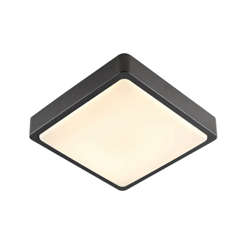 AINOS, applique et plafonnier extérieur, carré, anthracite, LED, 18W, 3000K/4000K, IP65, détecteur de mouvement