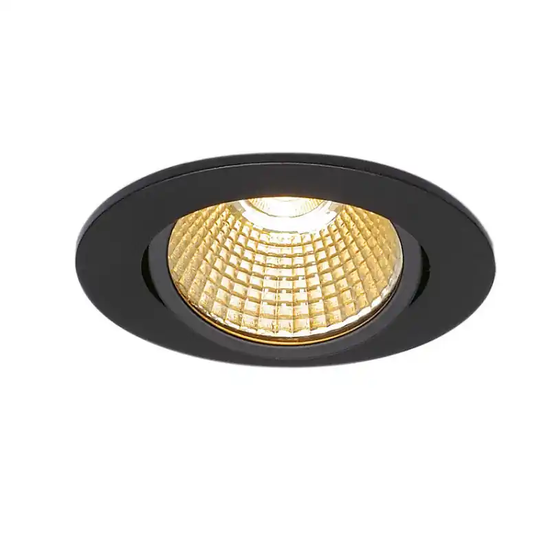 NEW TRIA 68, encastré de plafond intérieur, simple, rond, noir mat, LED, 11W, 2700K, clips ressorts, variable