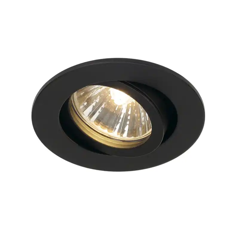 NEW TRIA 68, encastré de plafond intérieur, simple, rond, noir, GU10/QPAR51, 50W max, clips/lames ressorts