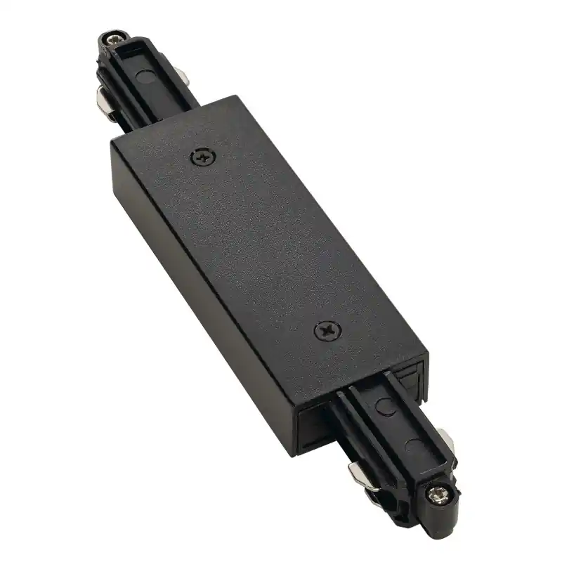 Connecteur longitudinal, pour rail 1 allumage en saillie, intérieur, noir, avec possibilité d‘alimentation