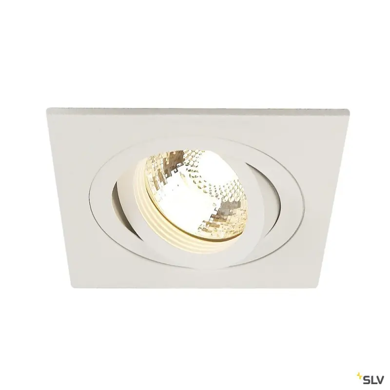 NEW TRIA 78, encastré de plafond intérieur, simple, carré, blanc , GU10/QPAR51, 50W max, lames ressorts