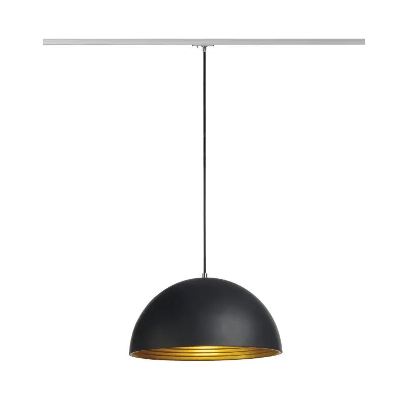 FORCHINI M 40 TRACK, suspension pour rail 1 allumage intérieur, adaptateur gris, noir/or, E27, 40W max