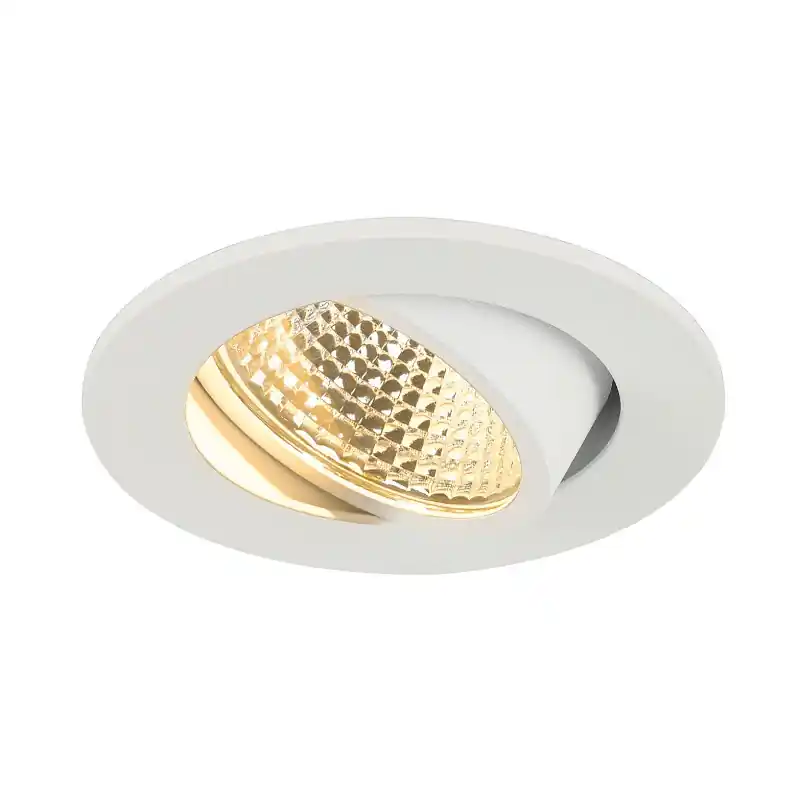 NEW TRIA 68, encastré de plafond intérieur, simple, rond, blanc mat, LED, 5,3W, 2700K, clips ressorts