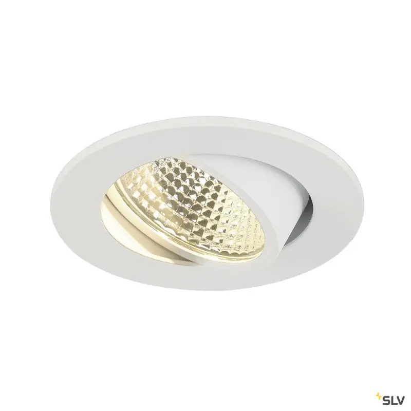 NEW TRIA 68, encastré de plafond intérieur, simple, rond, blanc mat, LED, 5,3W, 3000K, clips ressorts