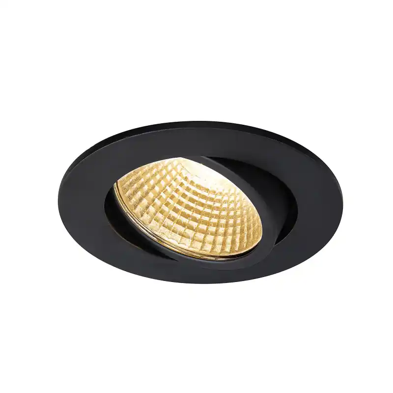 NEW TRIA 68, encastré de plafond intérieur, simple, rond, noir mat, LED, 5,3W, 2700K, clips ressorts