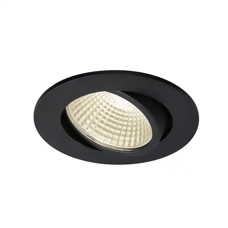 NEW TRIA 68, encastré de plafond intérieur, simple, rond, noir mat, LED, 5,3W, 3000K, clips ressorts
