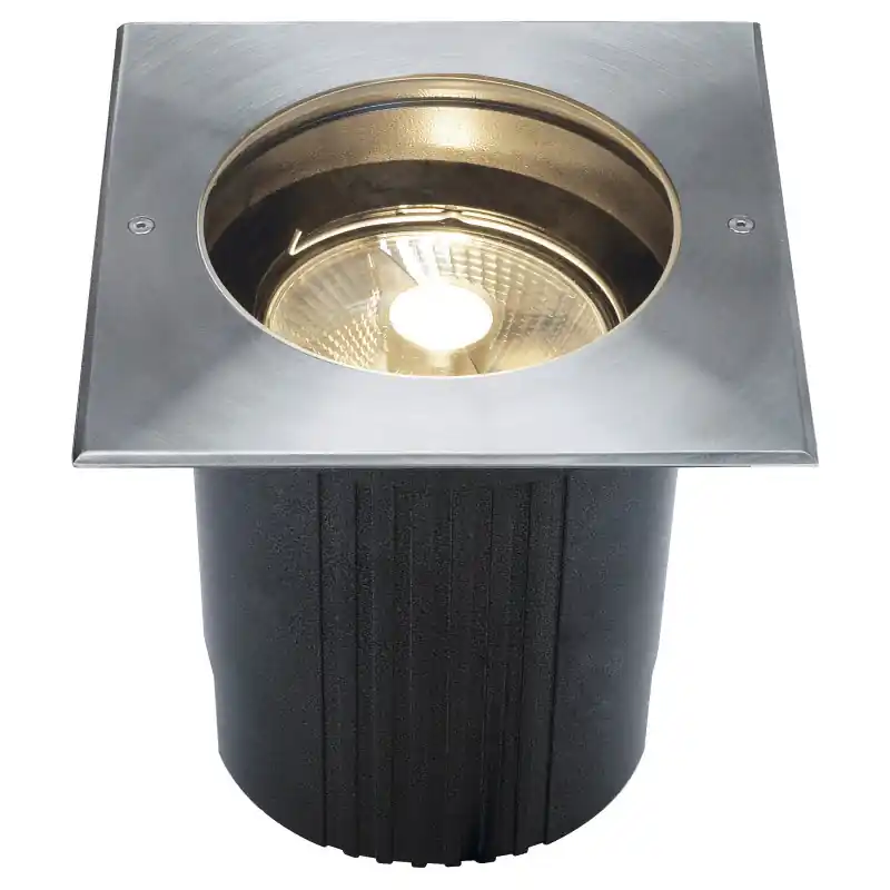 DASAR® 215, encastré de sol extérieur, carré, inox, GU10/QPAR111, 75W max, IP67, collerette inox 316