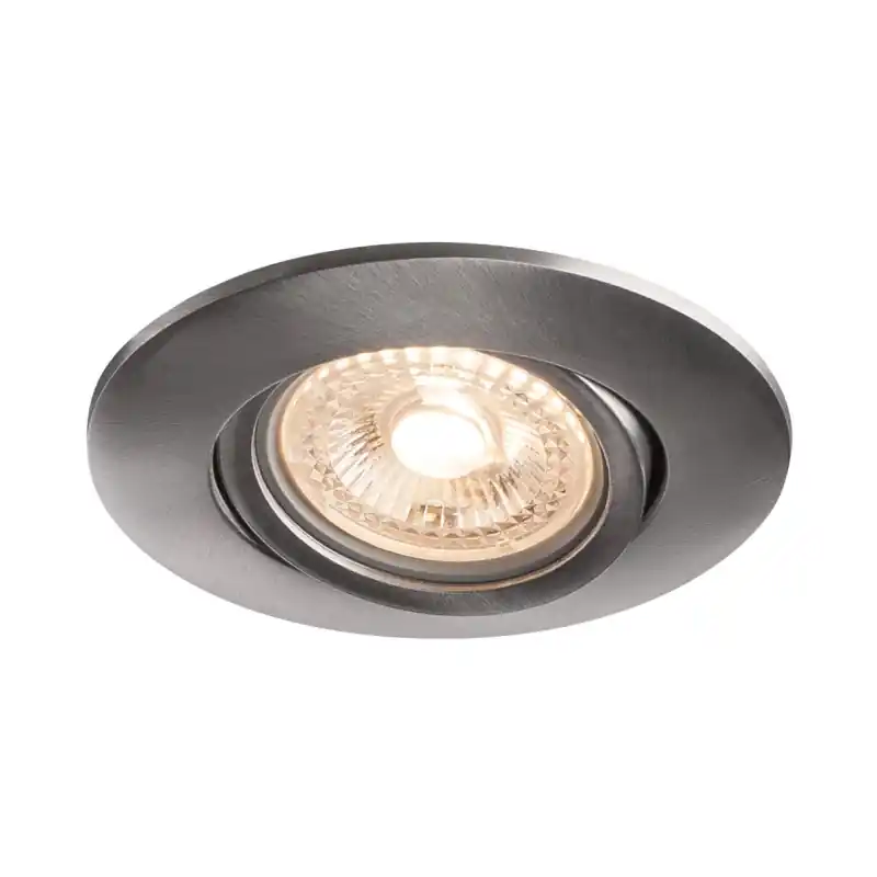 EASY-INSTALL QPAR51, encastré de plafond intérieur, rond, alu brossé, GU10/QPAR51, 20W max, RT 2012