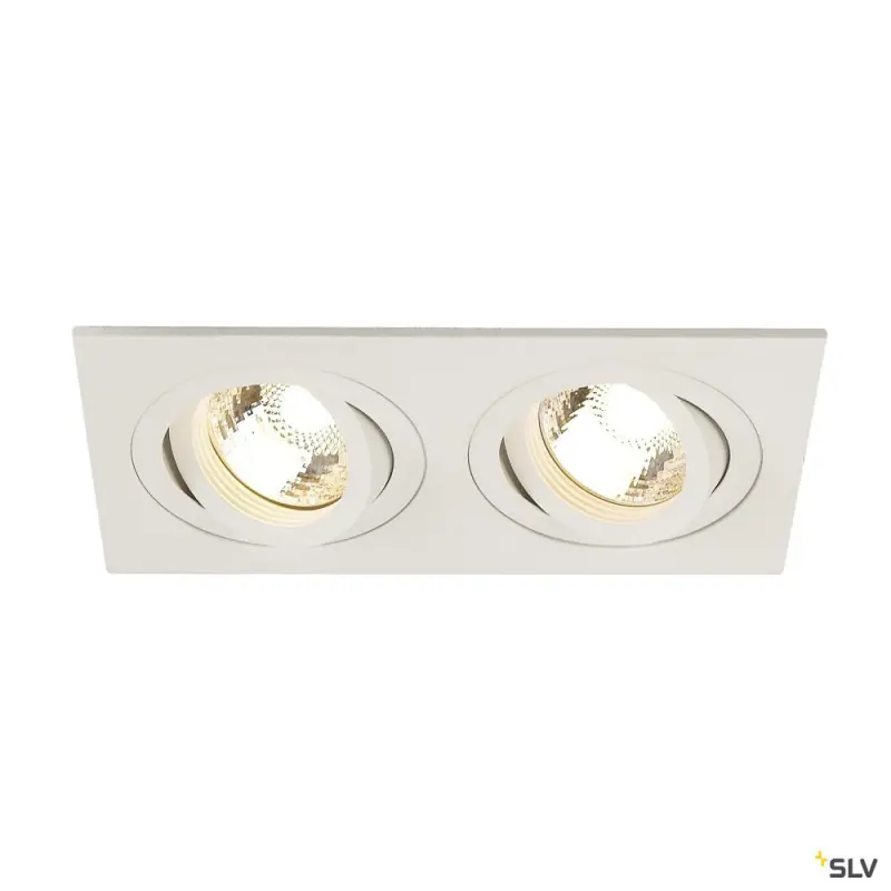 NEW TRIA 155, encastré de plafond intérieur, double, blanc, GU10/QPAR51, 2x 50W max, clips ressorts