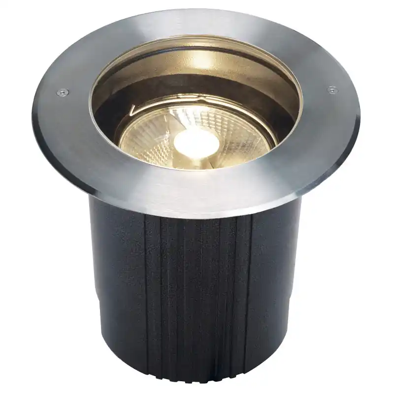 DASAR® 215, encastré de sol extérieur, rond, inox, GU10/QPAR111, 75W max, IP67, collerette inox 316