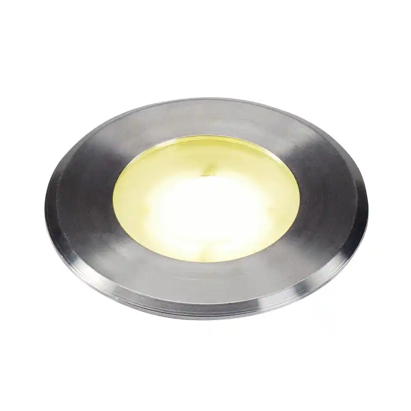 DASAR® FLAT 80, encastré de sol extérieur, inox brossé, LED, 4,3W, 4000K, IP67, collerette inox 304