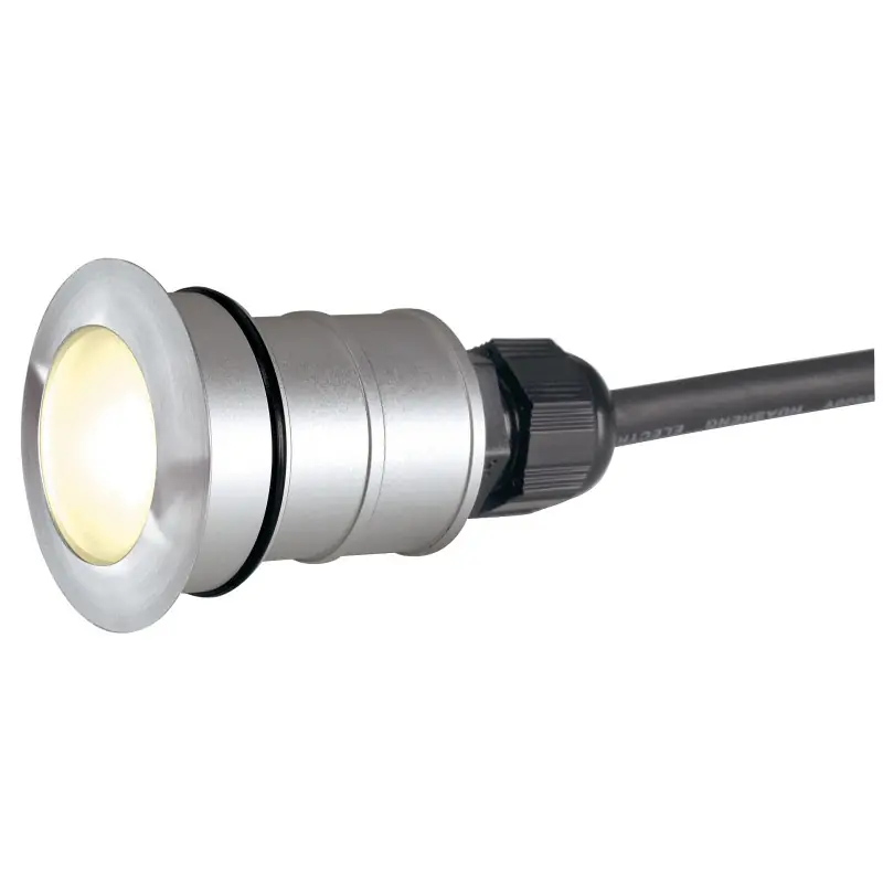 POWER TRAIL-LITE®, encastré de sol extérieur, rond, inox, LED, 1W, 3000K, IP67, collerette inox 316