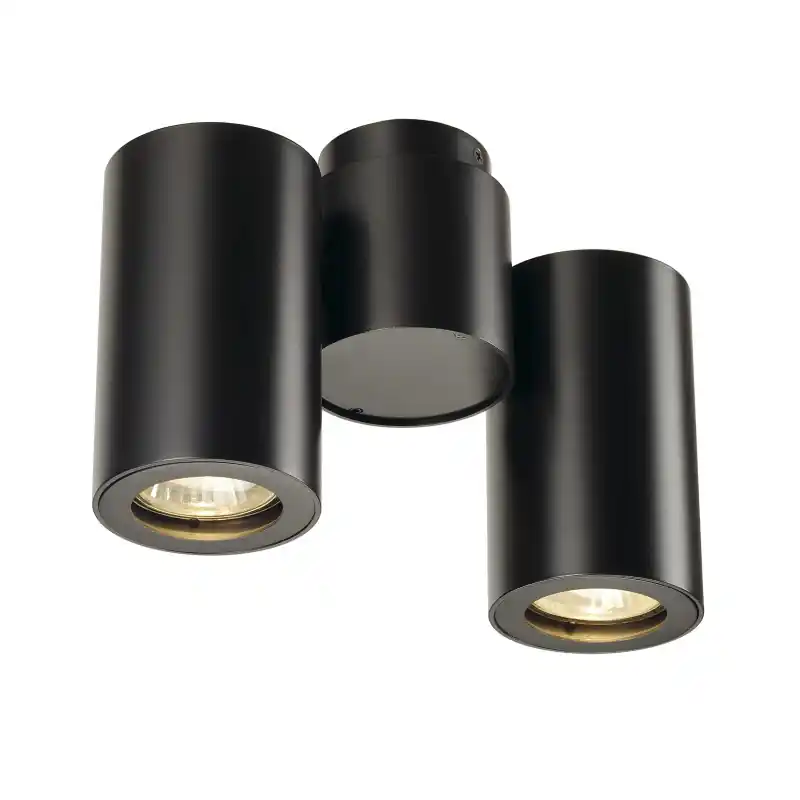 ENOLA B, applique et plafonnier intérieur, double, noir, GU10/QPAR51, 2x 50W max, inclinable à 180 deg