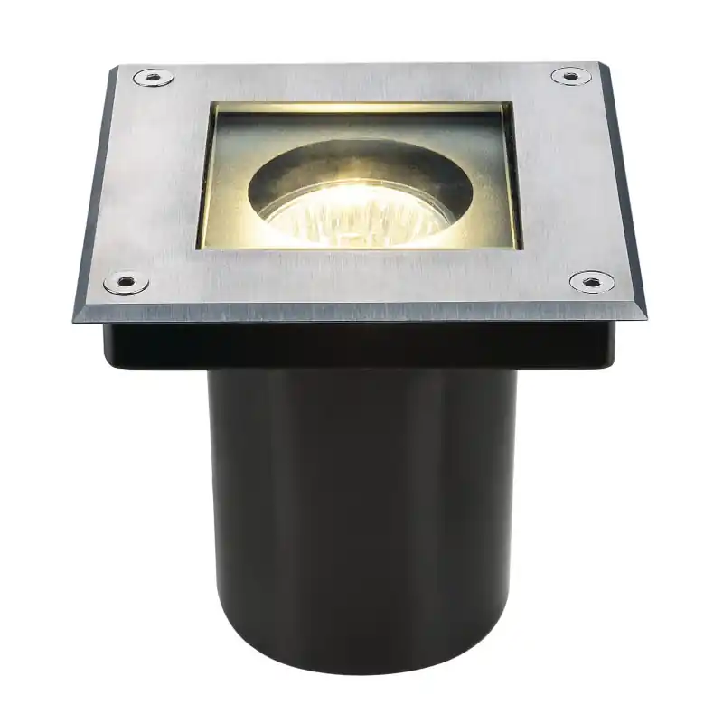 DASAR® 70, encastré de sol extérieur, carré, inox, GU10/QPAR51, 35W max, IP67, collerette inox 304
