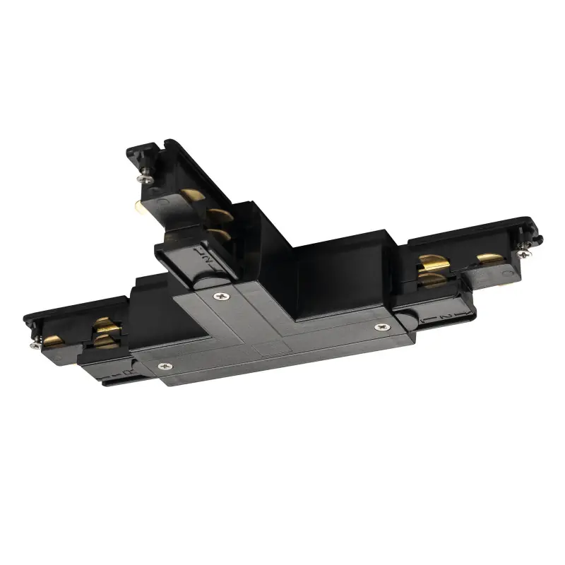 S-TRACK, connecteur en T, Dali, terre extérieure, à droite, pour rail 3 allumages, intérieur, noir