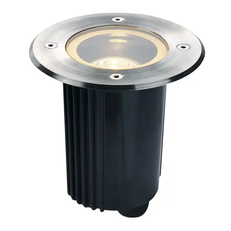 DASAR® 80, encastré de sol extérieur, rond, inox, GU10/QPAR51, 35W max, IP67, collerette inox 316