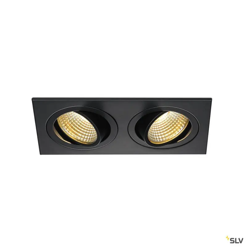 NEW TRIA 155, encastré de plafond intérieur, double, noir mat, LED, 14W, 2700K, clips ressorts