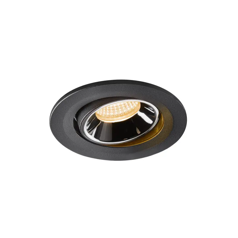NUMINOS® MOVE S, encastré de plafond intérieur, orientable, 20 deg , noir/chrome, LED, 8,6W, 2700K