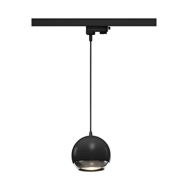LIGHT EYE® 150, suspension pour rail 3 allumages intérieur, noir/chrome, GU10/QPAR111, 75W max