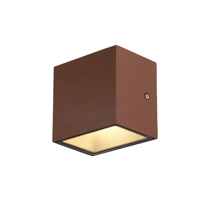 SITRA CUBE, applique extérieure, S, simple, rouille, LED, 6,2W, 3000K/4000K, IP44, CCT Switch