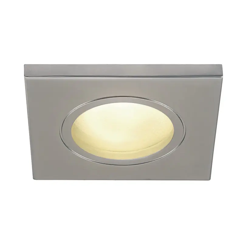DOLIX OUT, encastré de plafond intérieur/extérieur, carré, argent, GU10/QPAR51, 50W max, IP65