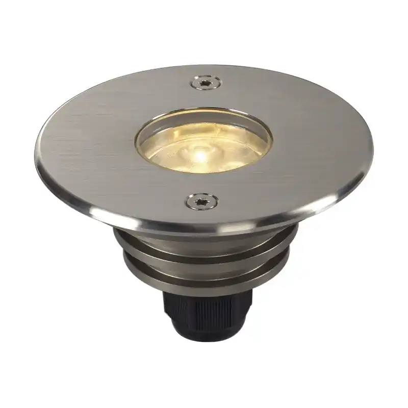 DASAR® 920, encastré de sol extérieur, inox brossé, LED, 7W, 3000K, IP67, collerette inox 316